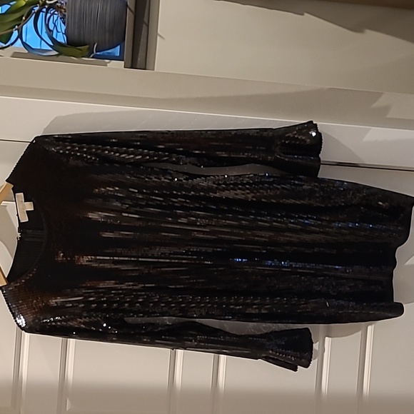 Michael kors black sequin dress. Size large. - Picture 1 of 8